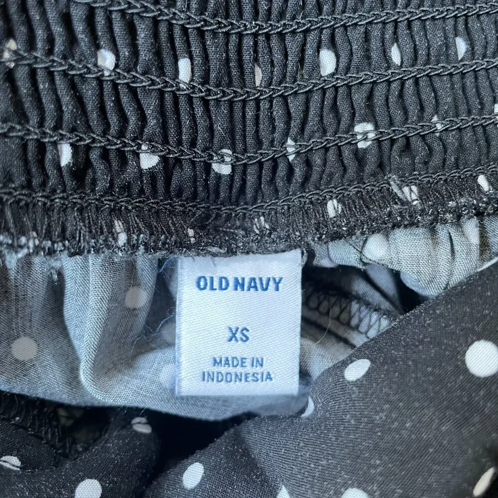 Old Navy Sz XS Spaghetti Strap Black / White Polka Dot Jumpsuit - Picture 7 of 8